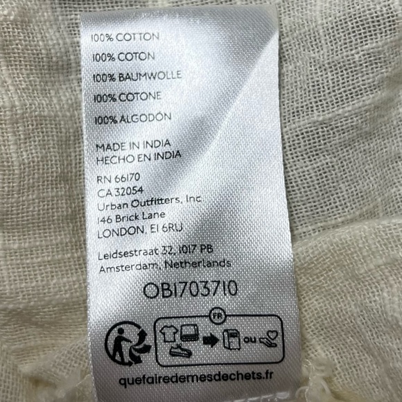 Y2K Ecote Off White Tie Front Crop Top Women’s M Fairy Grunge Romantic - Picture 4 of 4